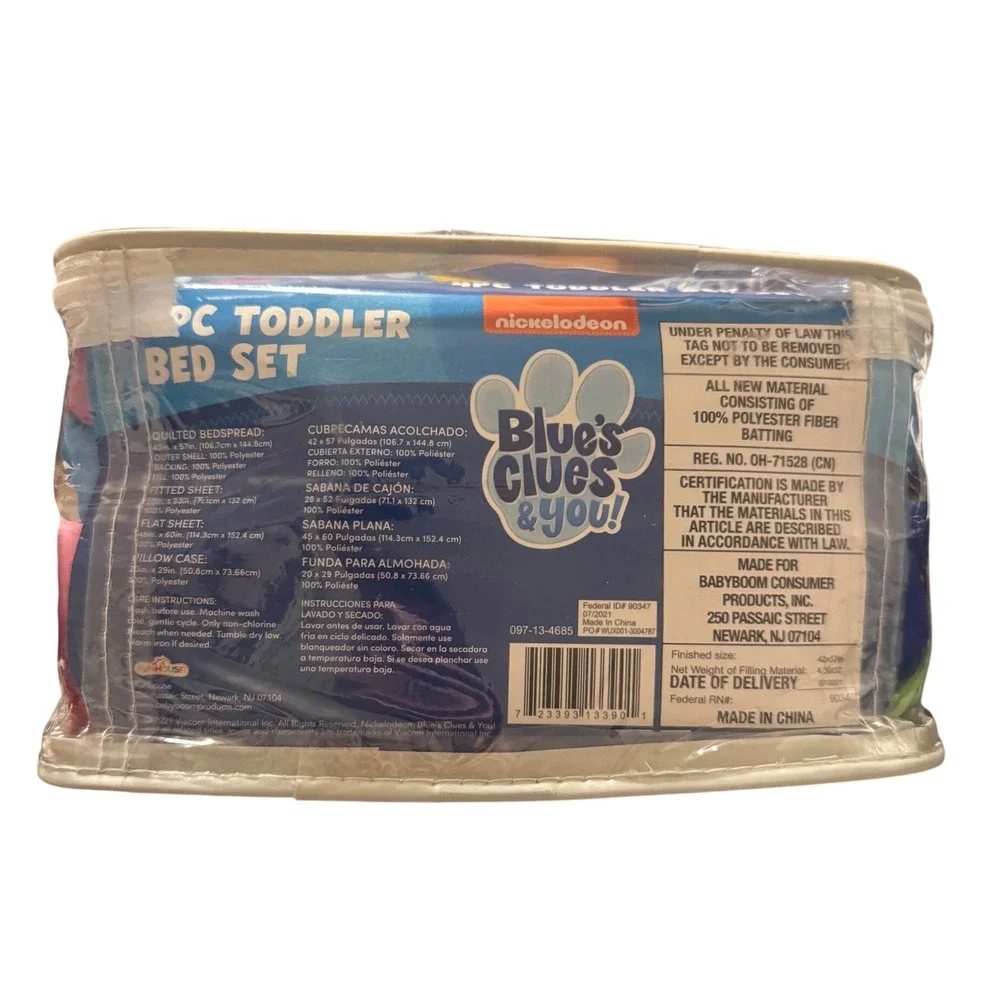 Blue's Clues & You Toddler 4 Piece Bed Set Nickelodeon Comforter Sheet Pillowcas